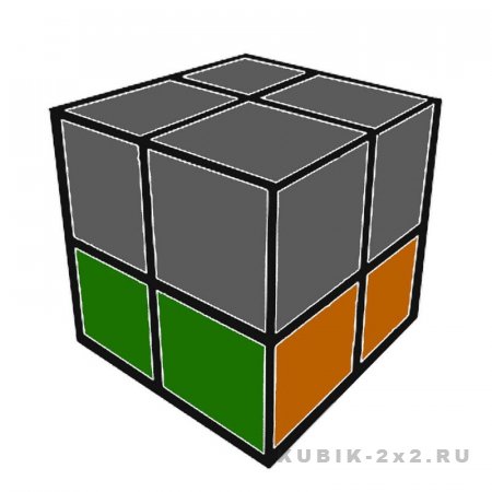 рисунок - второй этап сборки кубика Рубика 2х2