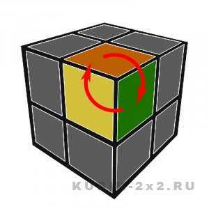 рисунок - как собрать кубика Рубика 2х2 алгоритм второго этапа